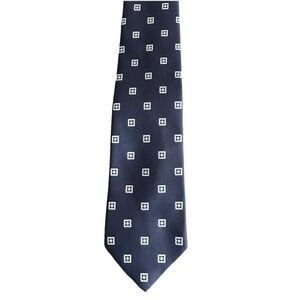 Brooks Brothers Tie Classic Deep Navy Stain-Resistant Silk 1990s Era 3.5"x60"